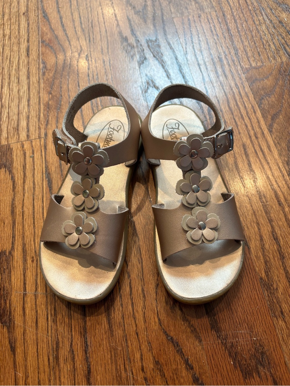 Footmates Eco Jasmine Toddler Floral Strap Sandals in rose gold